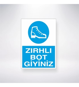 Zırhlı Bot Giyiniz 21x28 Arkası Yapışkanlı Levha