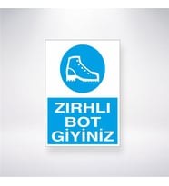 Zırhlı Bot Giyiniz 21x28 Arkası Yapışkanlı Levha