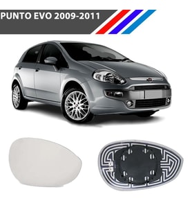 Otozet - Fiat Punto Evo Sağ Dış Ayna Camı Yolcu Tarafı Isıtmalı 2009-2011 71740498