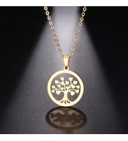 Kişiye Özel 925 Ayar Gümüş Kalpli Ağaç Kolye (Gold)
