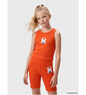 LCW Kids Turuncu Bisiklet Yaka Miffy Baskılı Kız Çocuk Atlet