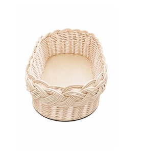 Bohem Dekoratif Bambu Rattan Örgü 35x16x7 Sepet