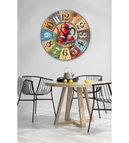 bilge Tasarım retro Duvar Saati 35 x 35 CM (Çok Renkli)