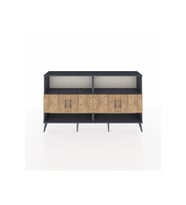 Arges Konsol 4 Raflı 4 Kapaklı 176x30x99 Antrasit-Çam