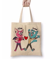 Kedi Cat Mammal Dog, Gumball Waterson Ariana Aşk Bez Çanta Uzun Saplı
