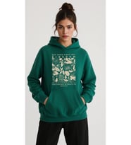 Unisex But Seek First His Kingdom Baskılı Tasarım Oversize Sweatshirt (Yeşil)