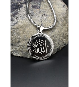 Allah Yazlı Kolye Paslanmaz Çelik Zincir 902294