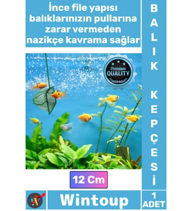 #AkvaryumKepçesi Profesyonel Sağlam Dayanıklı İnce Fileli Akvarist Akvaryum Balık Kepçesi 12 Cm