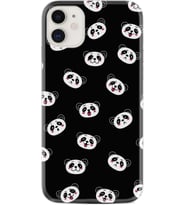 Apple iPhone 11 12 13 Mini Kılıf Desemli Silikon Panda Suratları 1773