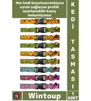 #Tasma Ayarlanabilir Dayanıklı Renkli Şık Güvenli Kaliteli Konforlu Desenli Zilli Pet Kedi Tasması