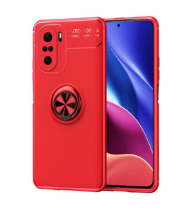 Xiaomi Poco F3 Kılıf Range Yüzüklü Silikon - Kırmızı