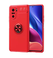 Xiaomi Poco F3 Kılıf Range Yüzüklü Silikon - Kırmızı