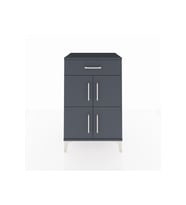 Hyperion Komodin Tek Raflı Tek Çekmeceli 4 Kapaklı 60x44x96 Antrasit-Antrasit