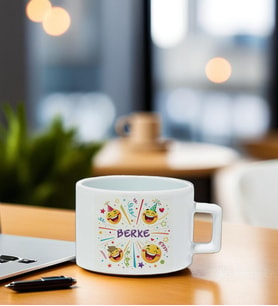 Kişiye Özel Emoji Temalı Espresso Fincan (Beyaz)