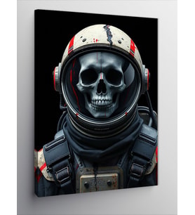 Kanvas Tablo İskelet Astronot