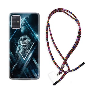 Samsung a71 A72 A73 A7 A9 2018 C7 C9 Kılıf Boyun Asklı Rasta Silikon Old Owl 1649