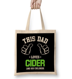 Fathers Day This Dad Loves Cider And His Children Bez Çanta Uzun Saplı