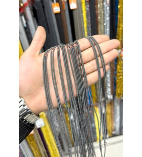 Hematit Taşı Rondela Kesim Parlak Füme 2x1mm Doğal Taş Dizi