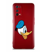 Realme 7 Pro Soft Premier Kapak Donald Duck-F Tasarımlı Silikon Kılıf - Mürdüm (Şeffaf)