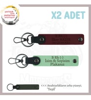 Motorcu Dostlara Özel, İsim Plaka ve B Rh (-) Kan Grubu Yazılı x2 Anahtarlık Set, Yeşil-Bordo-Ysl (Çok Renkli)