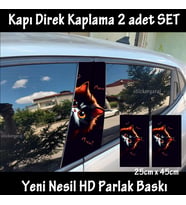 sevimli yandan bakan kedi folyo - 2kapı için 2adet sticker kaplama - tuning modifiye