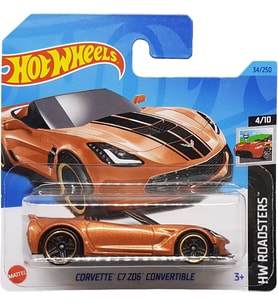 Hot Wheels Corvette C7 Z06 Convertible – Modello In Scala HW Roadsters 4/10, Colore Copper Metal Flake, Edizione Mattel 2023, Short Card