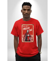 La Casa de Papel Bella Cao Dizi Serisi Grafik Baskılı Pamuklu Penye Kadın Erkek Kırmızı Tişört