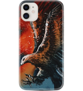 Apple iPhone 11 12 13 Mini Kılıf Desemli Silikon Kartal Uçarken 1718