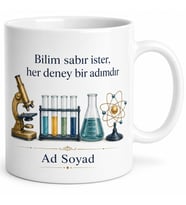 Laborant Hediye Özel Tasarım Baskılı Porselen Kupa Bardak Laboratuvar