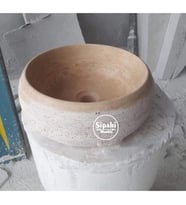 Sipahi Marble Traverten Dışı Taramalı Bombeli Lavabo