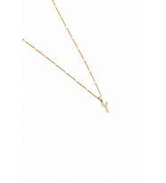 Xuping Gold Renkli, Zirkon Taşlı Y Harfi Kolyesi - 45 cm (Anti-Alerjik)