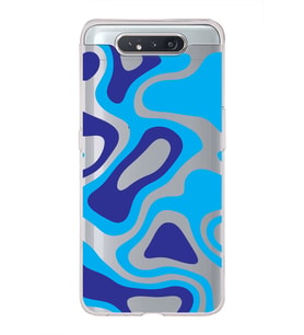 Samsung Galaxy A80  Kapak Renkli Desen Tasarımlı Şeffaf Silikon Kılıf
