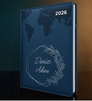 BK Gift Kişiye Özel İsimli Termo Sert Kapak 2026 Lacivert Ajanda -9, Öğretmenler Günü Hediyesi, Yeni İş Hediyesi