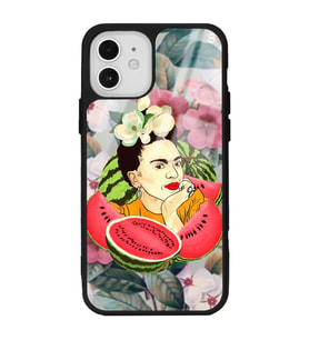 iPhone 12 Pro Frida Kahlo Tasarımlı Glossy Telefon Kılıfı