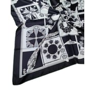 VESİ Eşarp Desenli Sport Twill Eşarp 120x120 cm (Siyah-Gri)