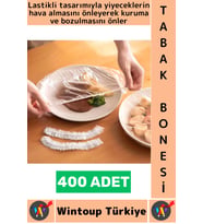 #TabakBonesi Hava Almaz Bozulma Önleyen Yemek Saklama Tazelik Lastikli Tencere Tabak Bonesi 400 Adet