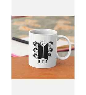 Bts Logo Kupa Bardak (Beyaz)