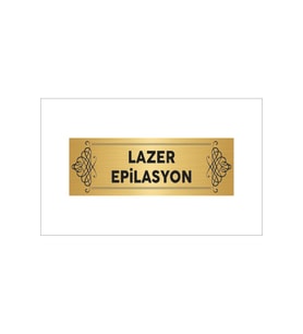 LAZER EPİLASYON YAZILI GOLD RENK METAL ETİKET