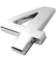Yapışkanlı Kapı Numarası Küçük Boy 50 mm 5 cm Numara 4 Rakam Dört Sayısı Krom Renk Numaralar 1 Adet