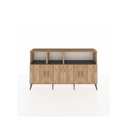 Arges Konsol 6 Raflı 4 Kapaklı 176x30x99 Çam-Çam/Antrasit