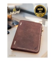 Hakiki Deri Erkek Cüzdan Lucen Model El Dikimi Dikişli Premıum Kartlık Genuine Leather (HAKI-KAHVE)