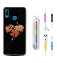 Huawei P20 Lite Mate 10 20 Lite Pro P40 Lite KılıfKablo Koruma Spiral Silikon Plane Heart 1721