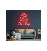 Pet Shop Yazılı ve Şekilli Neon Tabela