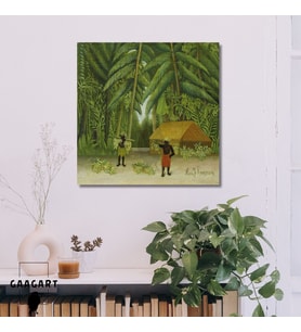 Kare Kanvas Tablo Ünlü Eserler Henri Rousseau-Banana Harvest (1907–10)