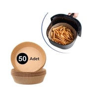 50 Adet Air Fryer Pişirme Kağıdı Tek Kullanımlık Hava Fritöz Yağ Geçirmez Yapışmaz Tabak Model (5343)