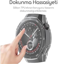 Huawei Watch GT5 Pro 46mm için 360° Kasa Koruyucu Yumuşak TPU Kılıf Dokunmatiği ve Netliği Etkilemeyen GT5 Pro Koruyucu Darbelere Karşı Huawei Watch GT 5 Pro Ekran Koruyucu Kılıfı (Şeffaf)