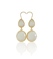 Kadir Jewellery 22 Ayar Altın Kaplama Kadın Taşlı Küpe -El İşçiliği Ve Hipoalerjenik Küpe