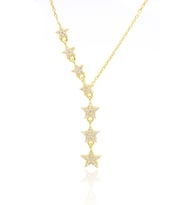Zirkon Taşlı Gold Kaplama Yıldız Tasarım 925 Ayar Gümüş Kadın Kolye 201024390