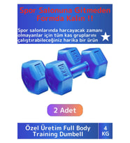 Premium Plastik Spor Egzersiz Fitness Vücut Geliştirme Pilates Ağırlık 4 Kg Dambıl Seti 2 Ad Dumbell