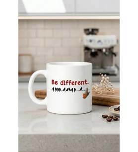 Be Different Yazılı Kupa Bardak - Motivasyon Tasarım Baskılı Seramik Hediye Kupa Bardak